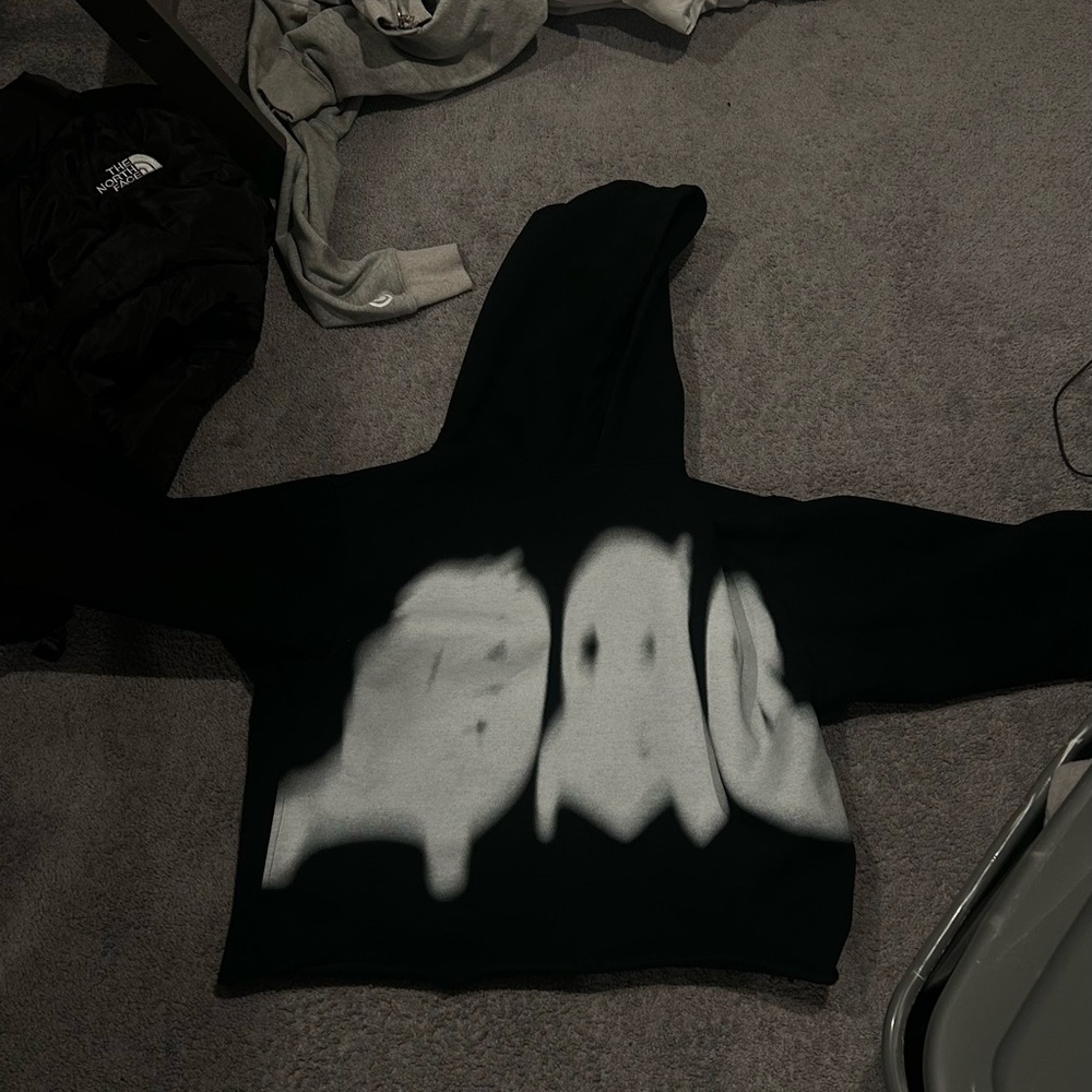 black cropped hoodie